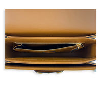 Horsebit 1955 Shoulder Bag Brown in Suede Leather, Gold hardware