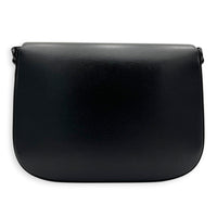 Horsebit 1955 Large Black Shoulder Bag in Calfskin, Black hardware