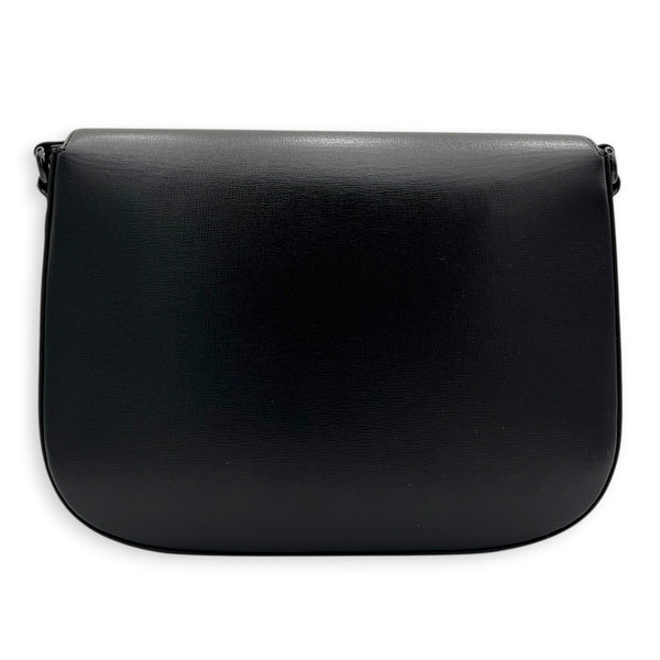Horsebit 1955 Large Black Shoulder Bag in Calfskin, Black hardware