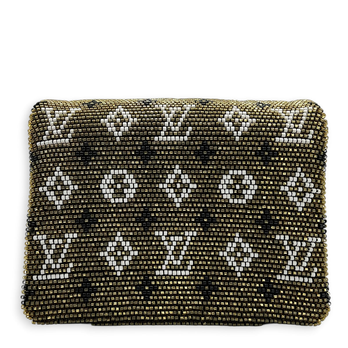 Coussin Green Belt Bag in Glass Beaded, Gold hardware