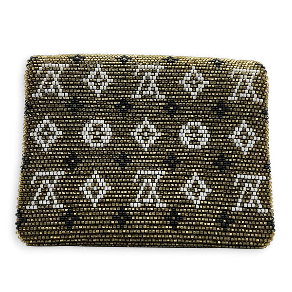 Coussin Green Belt Bag in Glass Beaded, Gold hardware