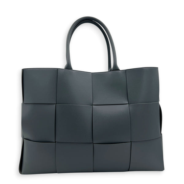 Arco Top Handle Bag Grey in Lambskin, Silver hardware