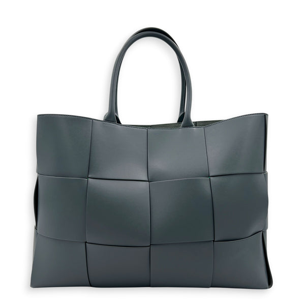 Arco Top Handle Bag Grey in Lambskin, Silver hardware