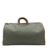 Keepall 50 Titanium Top Handle Bag in Coated Canvas, Silver hardware