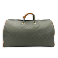 Keepall 50 Titanium Top Handle Bag in Coated Canvas, Silver hardware