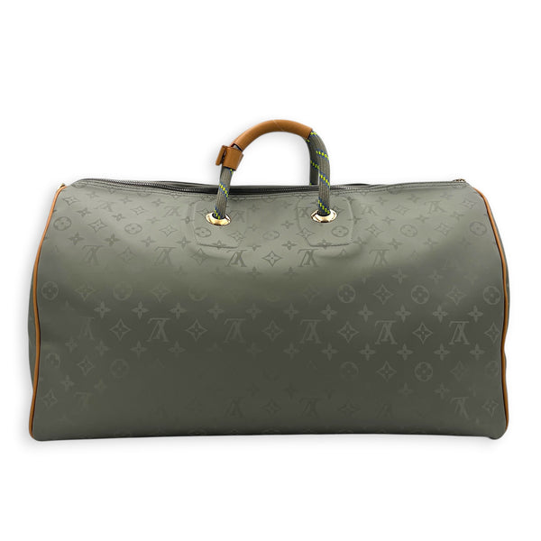 Keepall 50 Titanium Top Handle Bag in Coated Canvas, Silver hardware