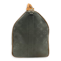 Keepall 50 Titanium Top Handle Bag in Coated Canvas, Silver hardware