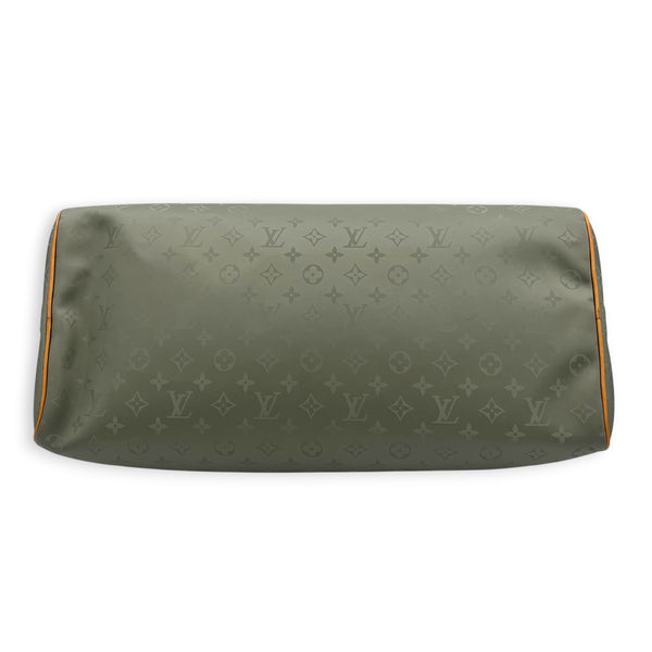 Keepall 50 Titanium Top Handle Bag in Coated Canvas, Silver hardware