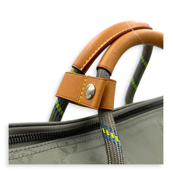 Keepall 50 Titanium Top Handle Bag in Coated Canvas, Silver hardware