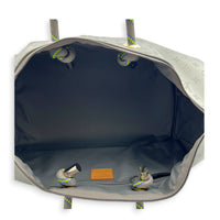 Keepall 50 Titanium Top Handle Bag in Coated Canvas, Silver hardware