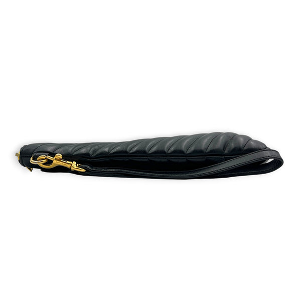 Cassandra Pouch Black in Calfskin, Gold hardware