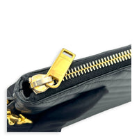 Cassandra Pouch Black in Calfskin, Gold hardware