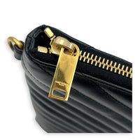 Cassandra Pouch Black in Calfskin, Gold hardware