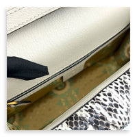 Ottilia Bamboo Top Handle Bag White in Calfskin, Gold hardware