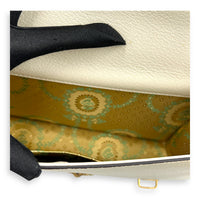 Ottilia Bamboo Top Handle Bag White in Calfskin, Gold hardware