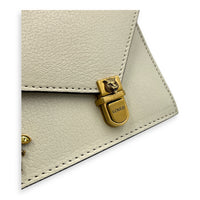 Ottilia Bamboo Top Handle Bag White in Calfskin, Gold hardware