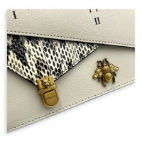 Ottilia Bamboo Top Handle Bag White in Calfskin, Gold hardware