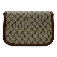 Horsebit 1955 Shoulder Bag Brown in Coated Canvas, Gold hardware
