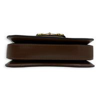 Horsebit 1955 Shoulder Bag Brown in Coated Canvas, Gold hardware