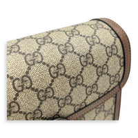 Horsebit 1955 Shoulder Bag Brown in Coated Canvas, Gold hardware