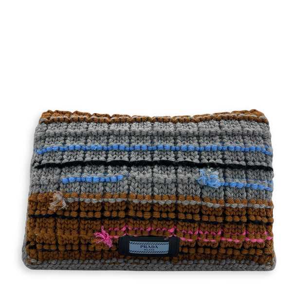 Knit Chain Shoulder Bag Multi-colour in Wool, Gold hardware