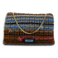 Knit Chain Shoulder Bag Multi-colour in Wool, Gold hardware