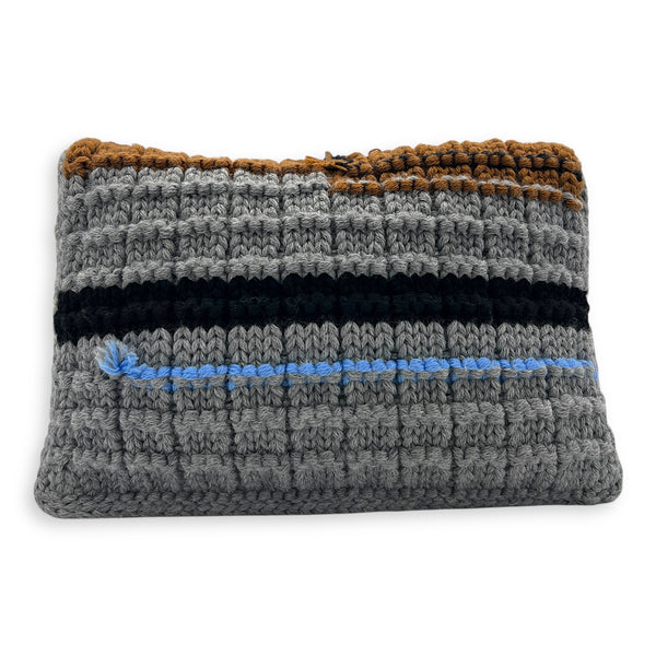 Knit Chain Shoulder Bag Multi-colour in Wool, Gold hardware