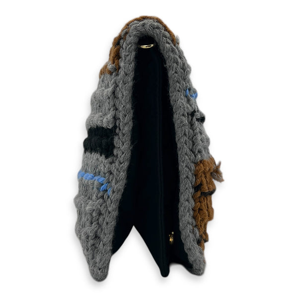 Knit Chain Shoulder Bag Multi-colour in Wool, Gold hardware