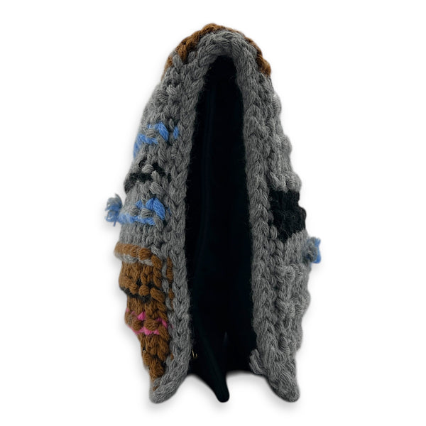 Knit Chain Shoulder Bag Multi-colour in Wool, Gold hardware