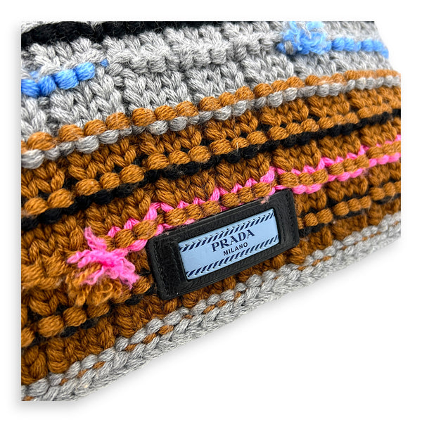 Knit Chain Shoulder Bag Multi-colour in Wool, Gold hardware