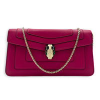 Serpenti Forever Pink Shoulder Bag in Calfskin, Gold hardware