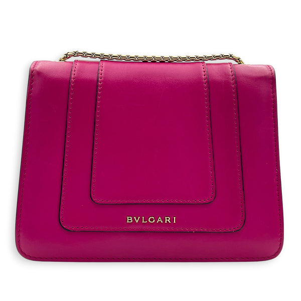 Serpenti Forever Pink Shoulder Bag in Calfskin, Gold hardware