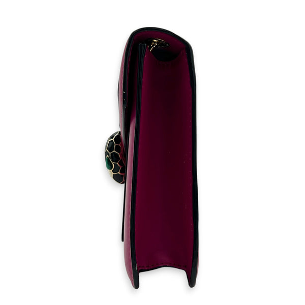 Serpenti Forever Pink Shoulder Bag in Calfskin, Gold hardware