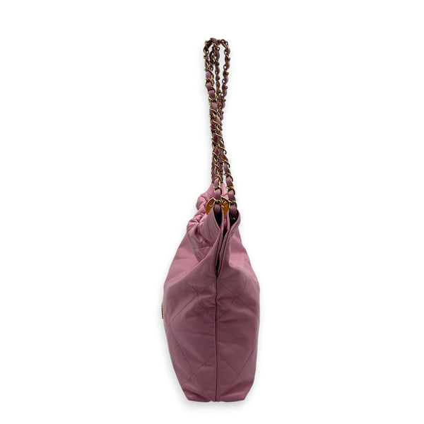 22 Tote Small Pink Tote Bag in Lambskin, Gold hardware