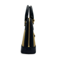 Horsebit 1955 Blue Top Handle Bag in Jute, Gold hardware