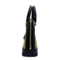 Horsebit 1955 Blue Top Handle Bag in Jute, Gold hardware