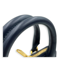 Horsebit 1955 Blue Top Handle Bag in Jute, Gold hardware