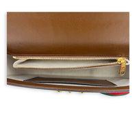 Horsebit 1955 Brown Crossbody Bag in Coated Canvas, Gold hardware