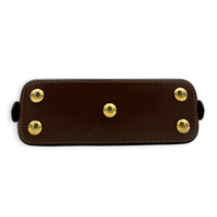 Horsebit 1955 Brown Top Handle Bag in Coated Canvas, Gold hardware