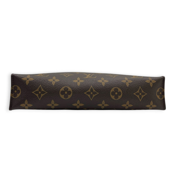 Pochette Toilette Brown Pouch in Monogram Coated Canvas, Gold hardware
