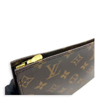 Pochette Toilette Brown Pouch in Monogram Coated Canvas, Gold hardware