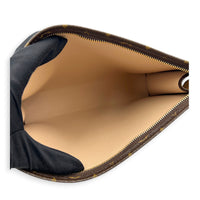 Pochette Toilette Brown Pouch in Monogram Coated Canvas, Gold hardware
