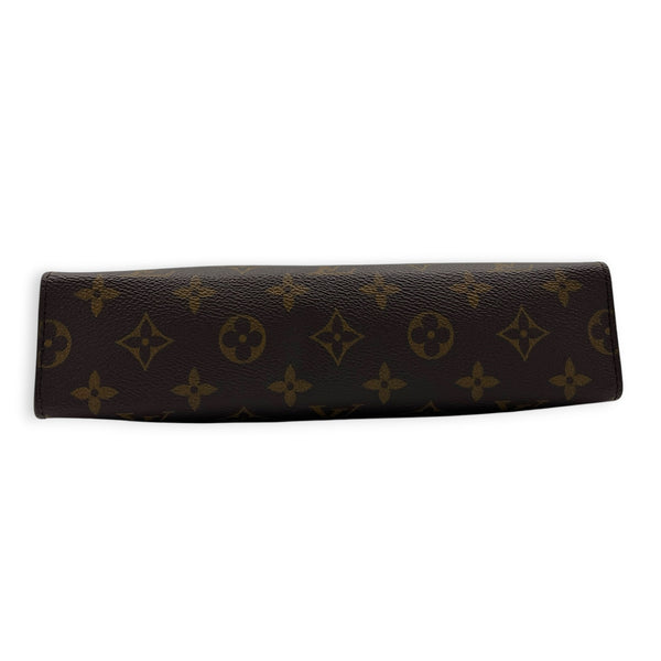 Pochette Toilette Brown Pouch in Monogram Coated Canvas, Gold hardware