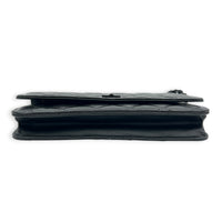 2.55 Black Wallet On Chain in Crinkled Patent, So Black hardware