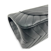 2.55 Medium Black Chevron Shoulder Bag in Calfskin, So Black hardware