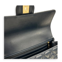 Classic 23A Crystal Blue Top Handle Bag in Lambskin, Gold hardware