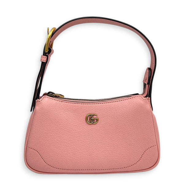 Aphrodite Mini Pink Shoulder Bag in Calfskin, Gold hardware