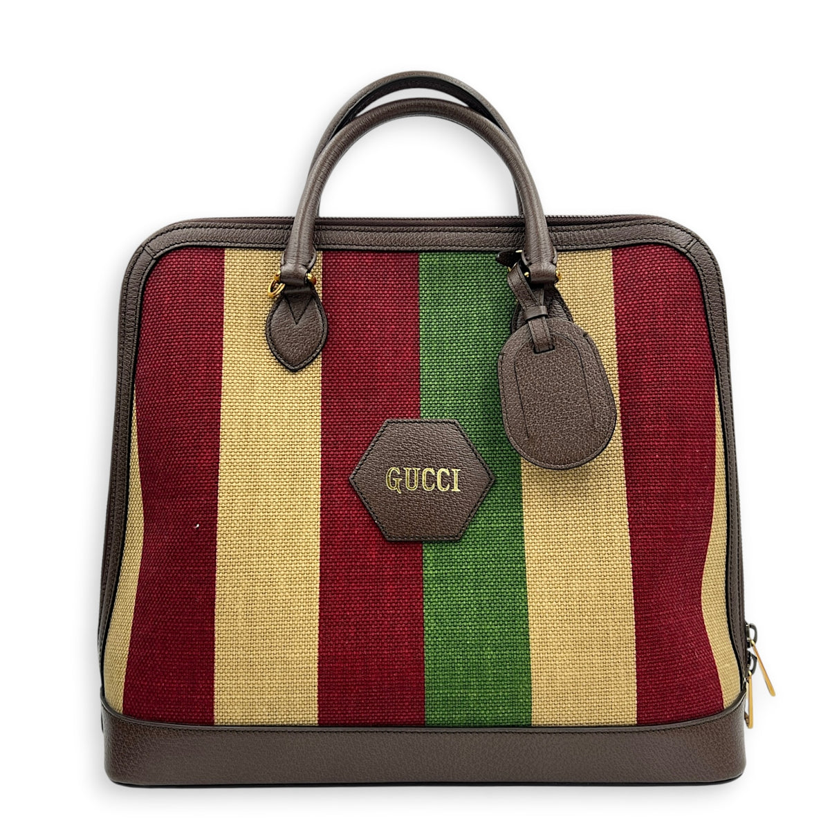 Horsebit 1955 Multi-colour Top Handle Bag in Canvas, Gold hardware