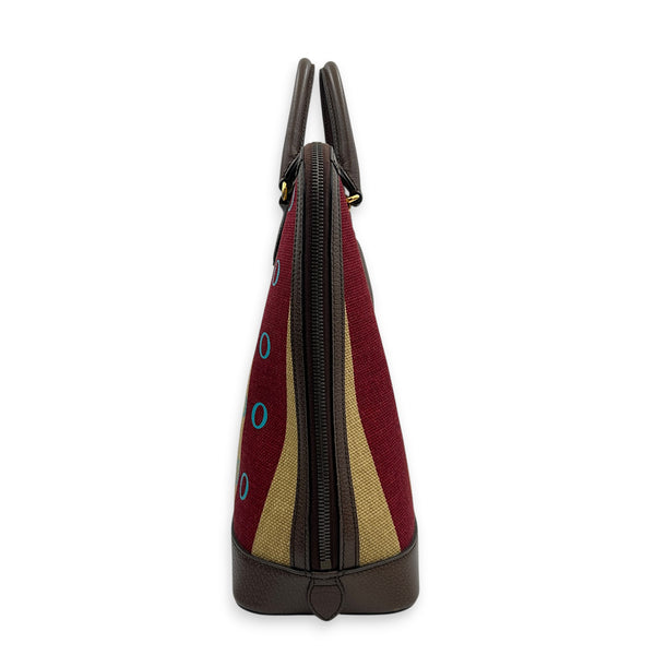 Horsebit 1955 Multi-colour Top Handle Bag in Canvas, Gold hardware