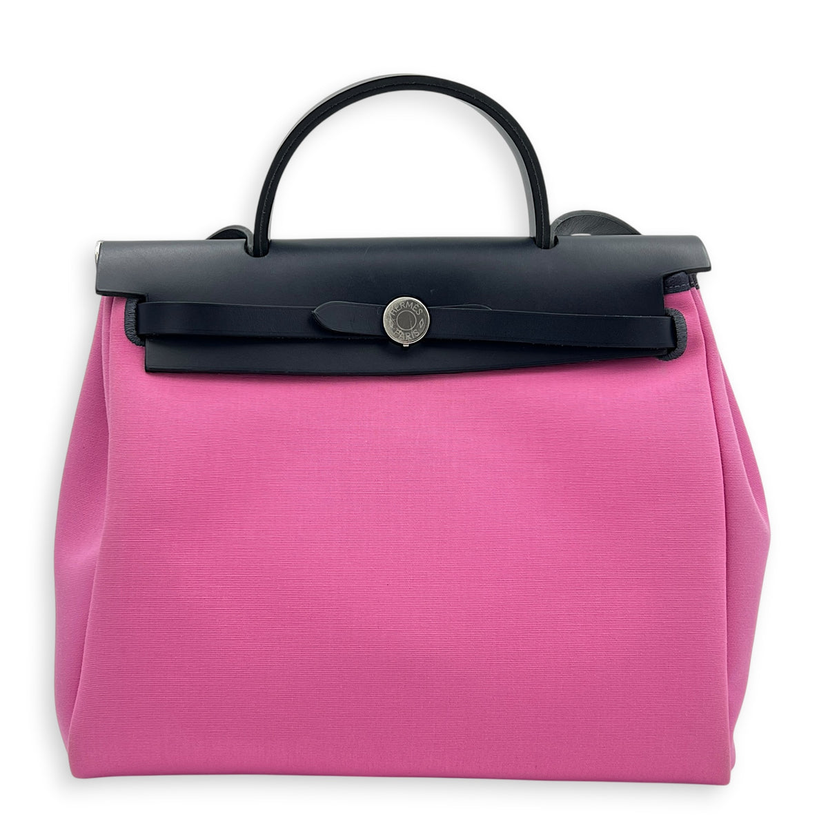 Herbag 31 Pink Top Handle Bag in Canvas, Palladium hardware